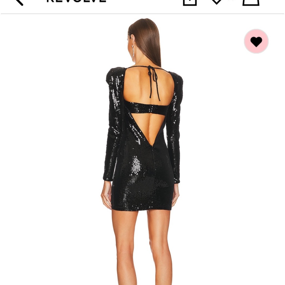 Revolve Perfect Condition Black Sequin Dress (Wor… - image 3